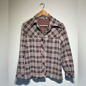 Vintage Red and Black Patterned Top